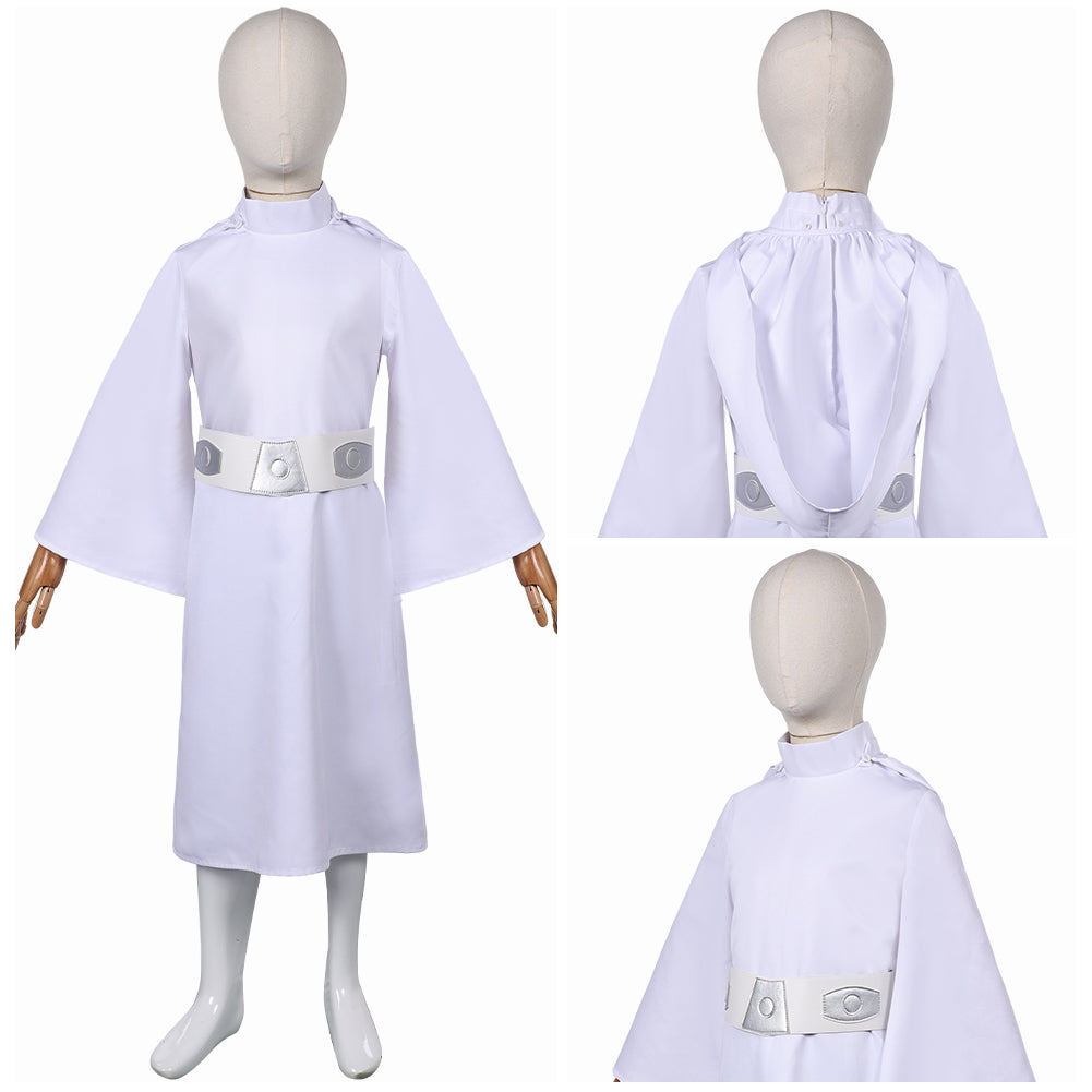 Kinder Mädchen Cosplay Prinzessin Leia Kostüm Outfits 