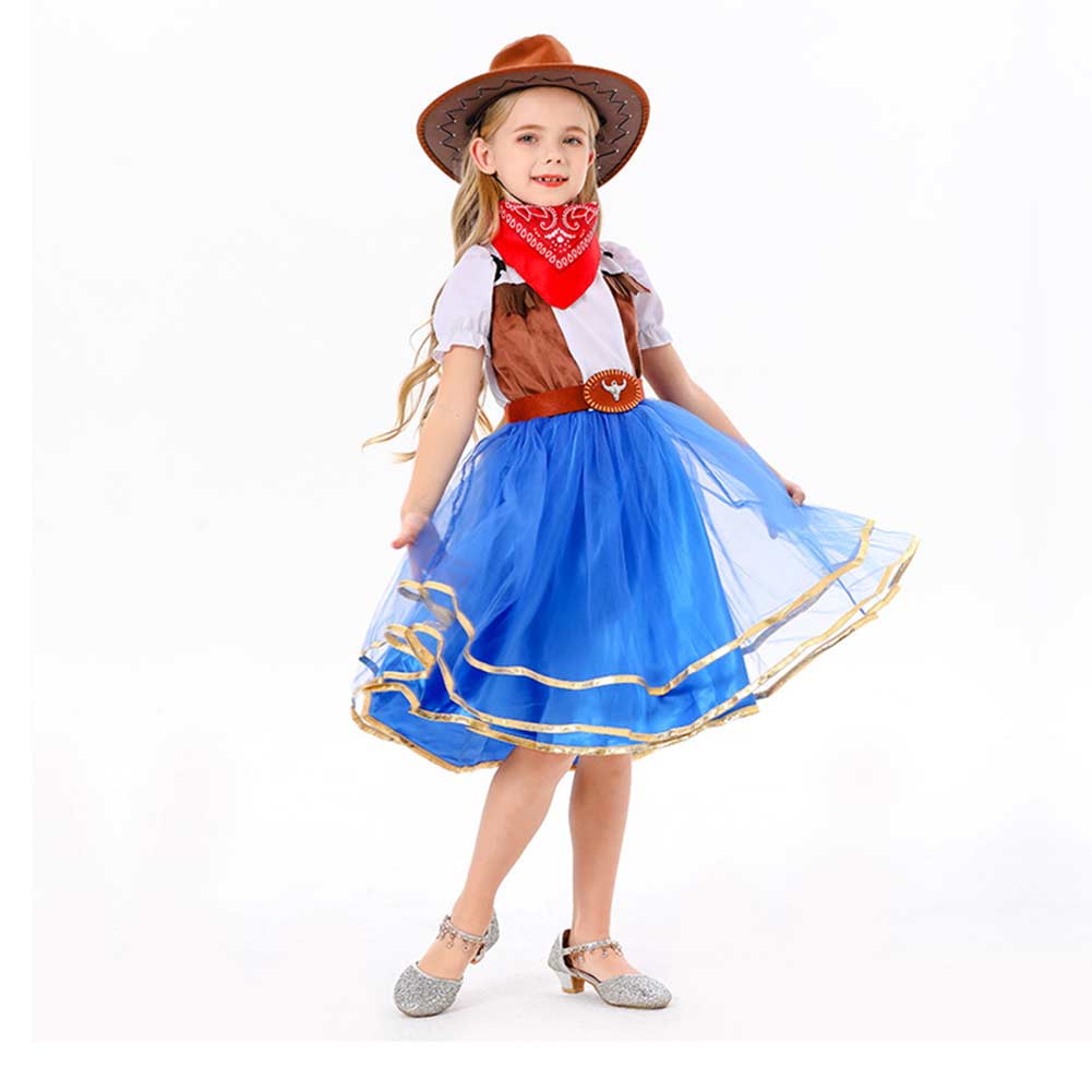 Kinder Mädchen Cowgirls Rock Cosplay Kostüm Outfits Halloween Karneval Anzug