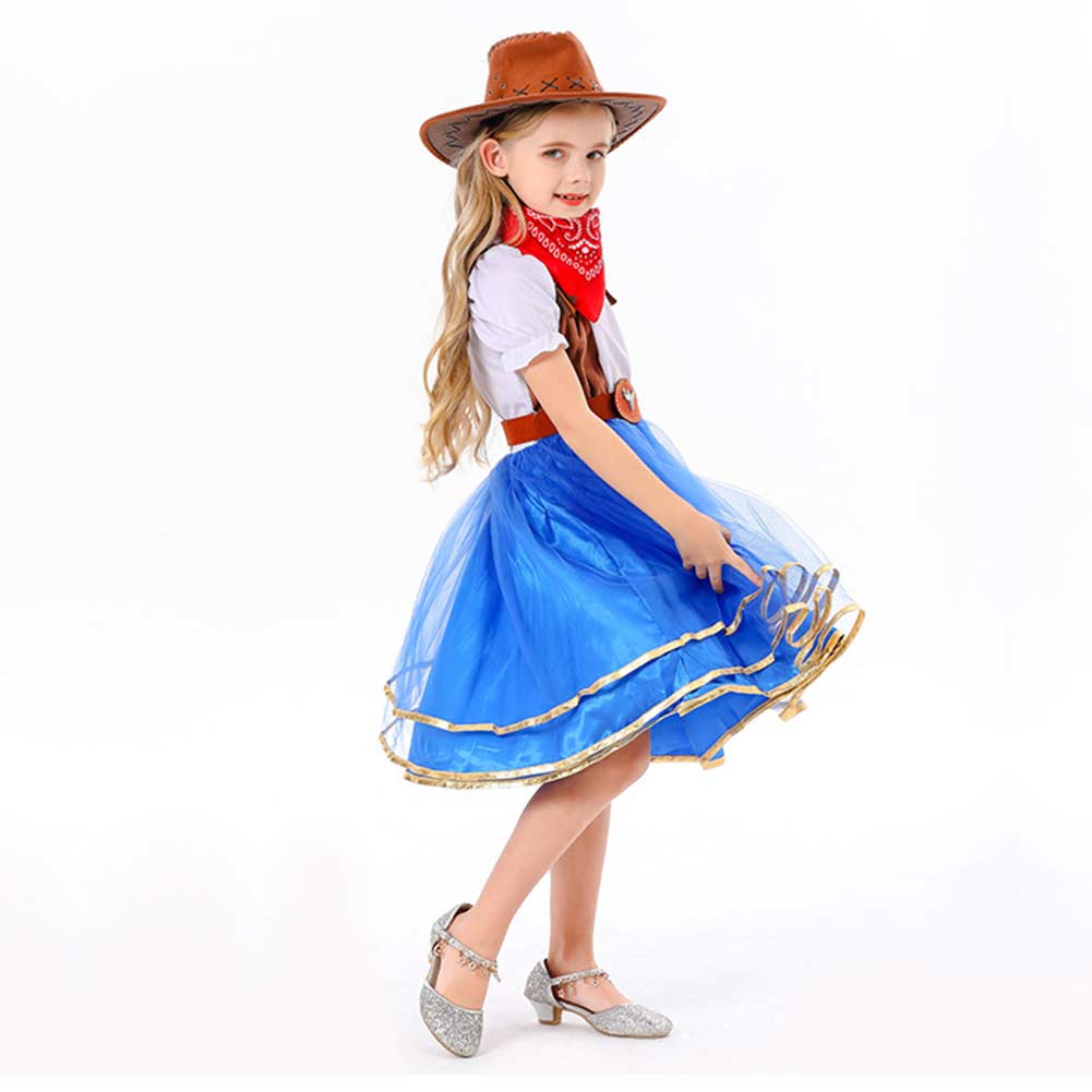 Kinder Mädchen Cowgirls Rock Cosplay Kostüm Outfits Halloween Karneval Anzug