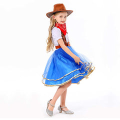 Kinder Mädchen Cowgirls Rock Cosplay Kostüm Outfits Halloween Karneval Anzug