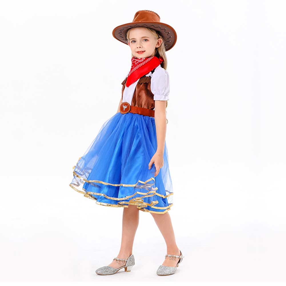 Kinder Mädchen Cowgirls Rock Cosplay Kostüm Outfits Halloween Karneval Anzug