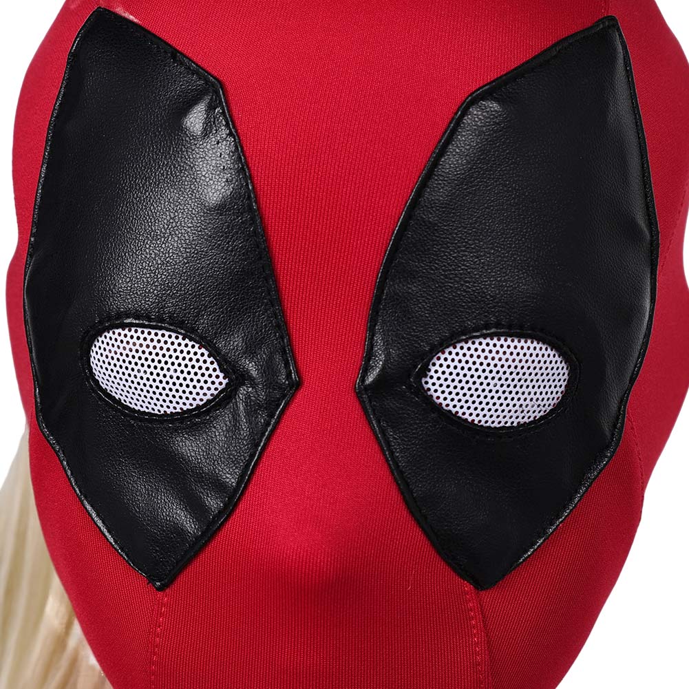 Kinder Mädchen Deadpool Zubehör Kopfbedeckung Maske Perücke Ladypool Cosplay Kostüm Kostüme Halloween Karneval Anzug