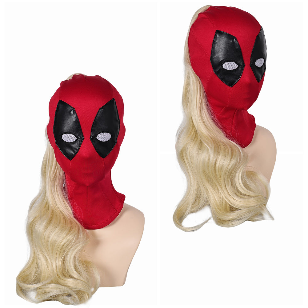 Kinder Mädchen Deadpool Zubehör Kopfbedeckung Maske Perücke Ladypool Cosplay Kostüm Kostüme Halloween Karneval Anzug