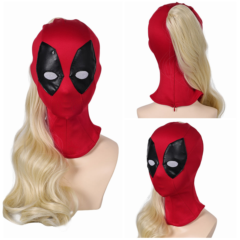 Kinder Mädchen Deadpool Zubehör Kopfbedeckung Maske Perücke Ladypool Cosplay Kostüm Kostüme Halloween Karneval Anzug