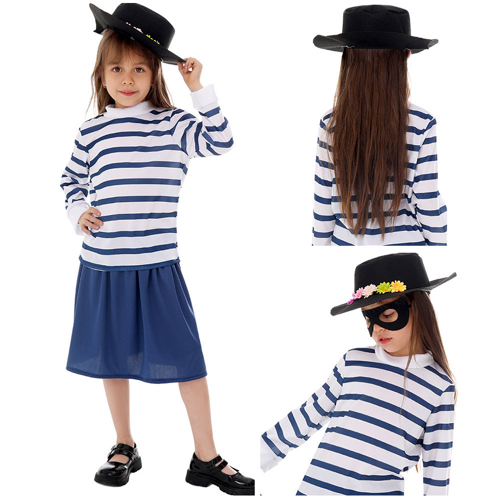 Kinder Mädchen Einbrecher Bill Cosplay Kostüm Outfits Halloween Karneval Anzug