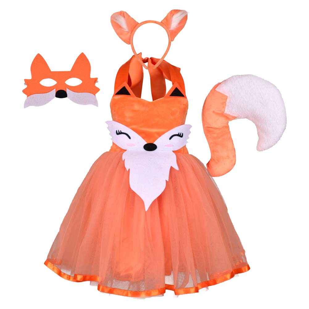 Kinder Mädchen Fuchs Tutu Kleid Cosplay Kostüm Outfits Halloween Karneval Anzug