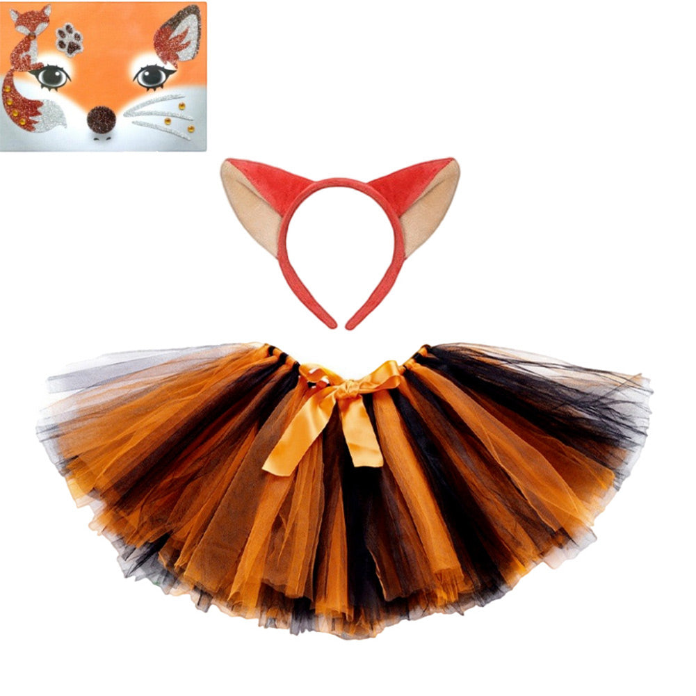 kinder Mädchen Fuchs Tutu Kleid Cosplay Kostüm Outfits Halloween Karneval Anzug