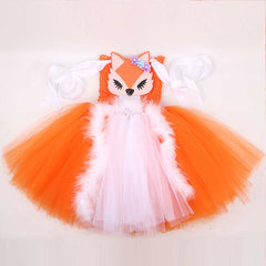 Kinder Mädchen Fuchs Tutu Kleid Cosplay Kostüm Outfits Halloween Karneval Anzug