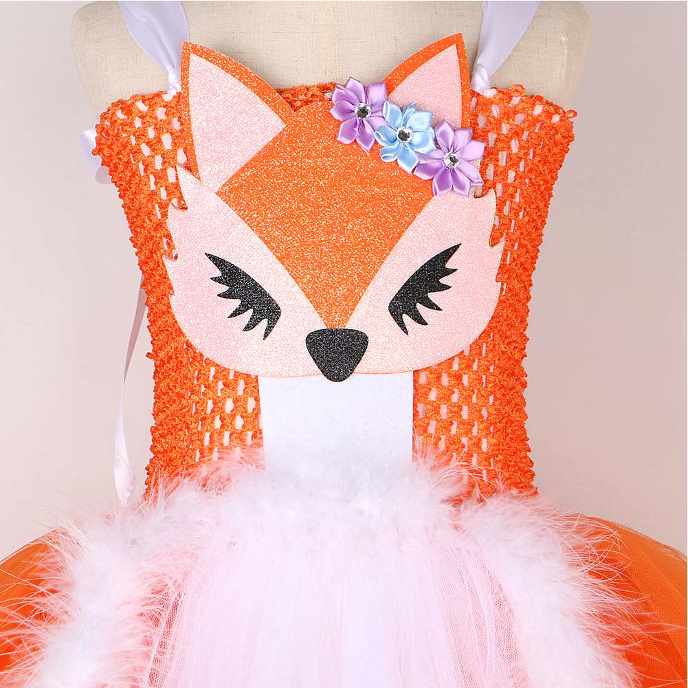 Kinder Mädchen Fuchs Tutu Kleid Cosplay Kostüm Outfits Halloween Karneval Anzug