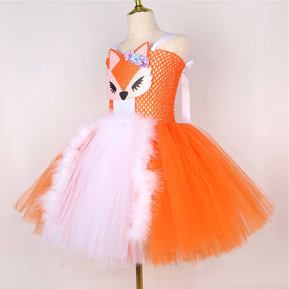 Kinder Mädchen Fuchs Tutu Kleid Cosplay Kostüm Outfits Halloween Karneval Anzug