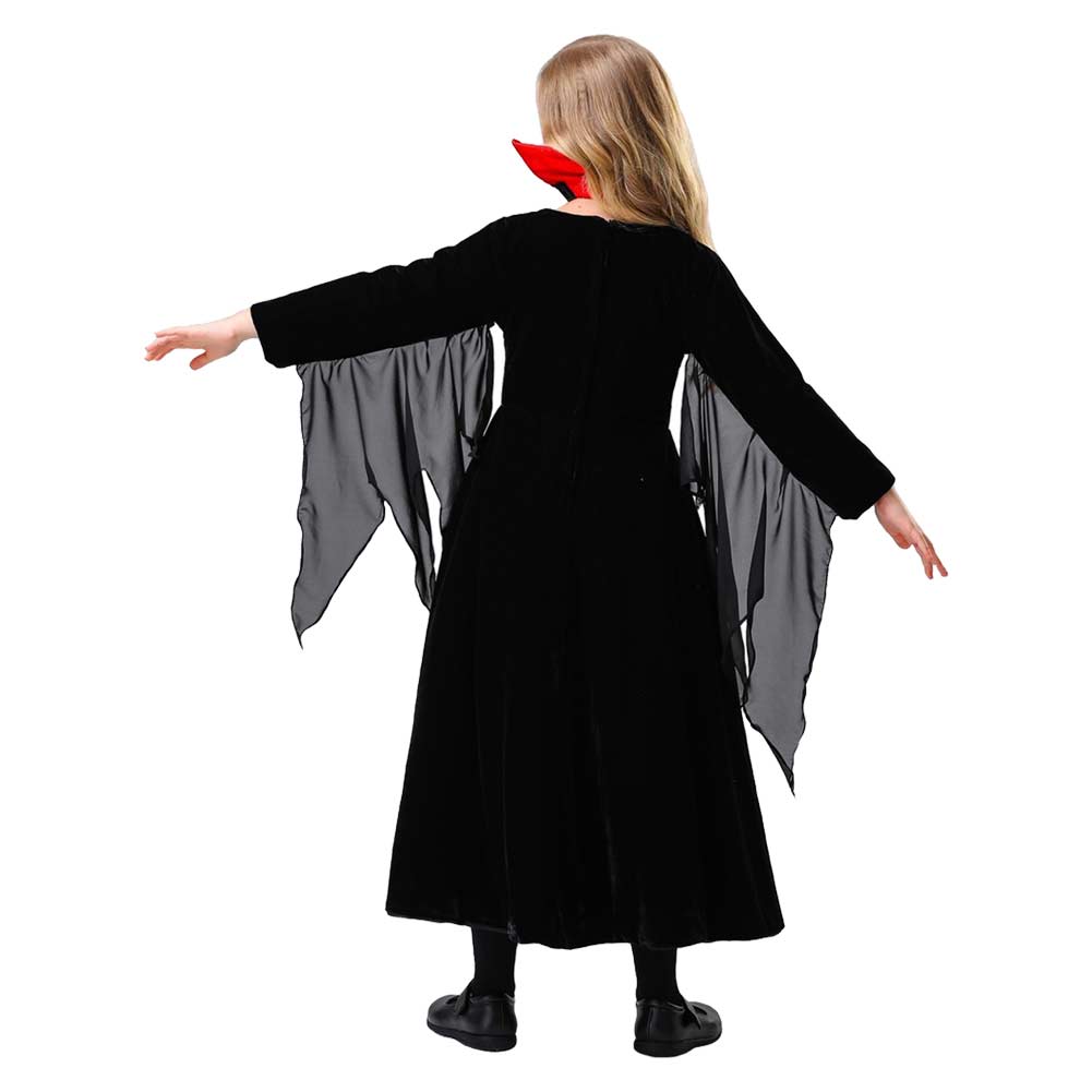 Kinder Mädchen Kleid Cosplay Kostüm Outfits Halloween Faschingskostüm Kinderkostüm Mittelalterliche Vampirin