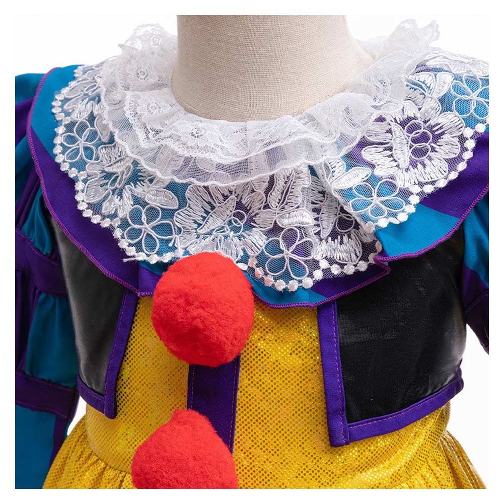 Kinder Mädchen Kleid Pennywise Cosplay Kostüm Outfits Halloween Karneval Anzug