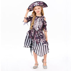 Kinder Mädchen Kleid Piraten Cosplay Kostüm Outfits Halloween Karneval Anzug