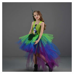 Kinder Mädchen Pfau Tutu Kleid Cosplay Kostüm Outfits Halloween Karneval Anzug