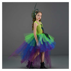 Kinder Mädchen Pfau Tutu Kleid Cosplay Kostüm Outfits Halloween Karneval Anzug