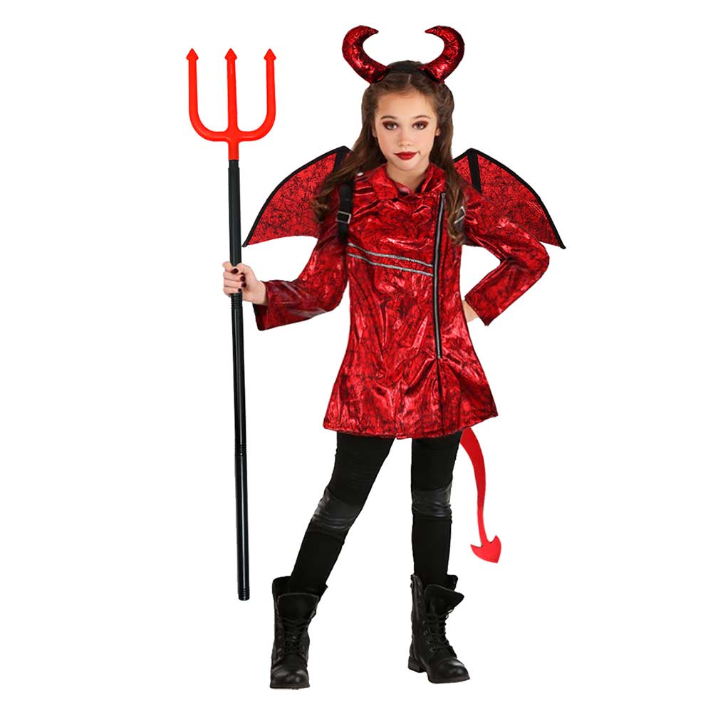 Kinder Mädchen punk kostüm kleiner teufel Cosplay Kostüm Outfits Halloween Karneval Anzug