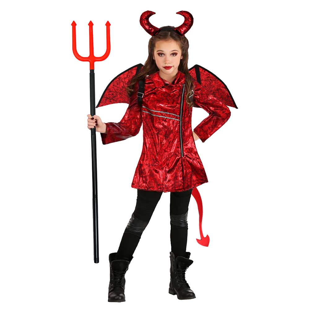 Kinder Mädchen punk kostüm kleiner teufel Cosplay Kostüm Outfits Halloween Karneval Anzug