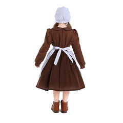 Kinder Mädchen Thanksgiving 17Jahrhundert Kolonialstil Pilger Hirtenmädchen Kleid Cosplay Kostüm Outfits Halloween Karneval Anzug