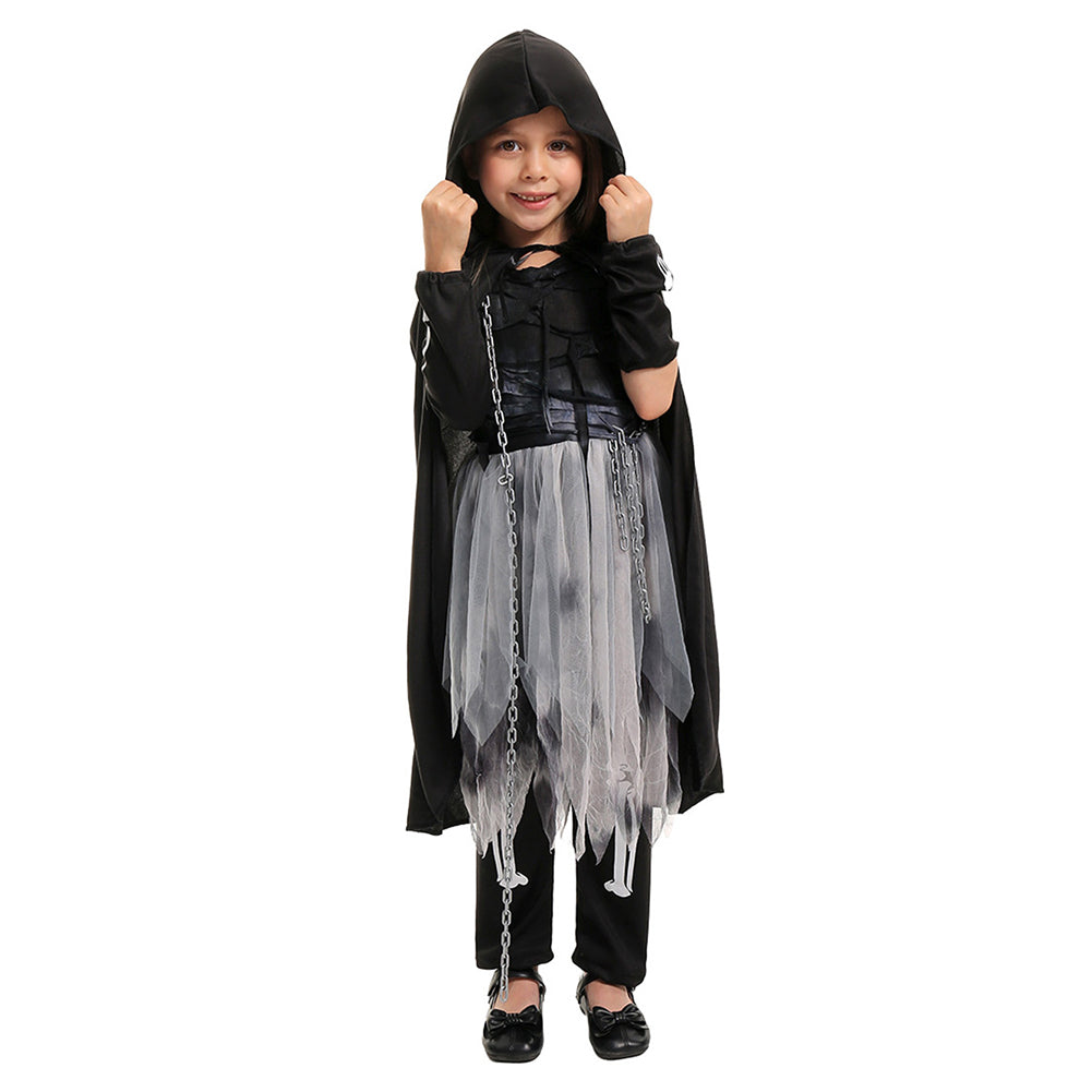 Kinder Mädchen Tod Kleid Cosplay Kostüm Outfits Halloween Karneval Anzug