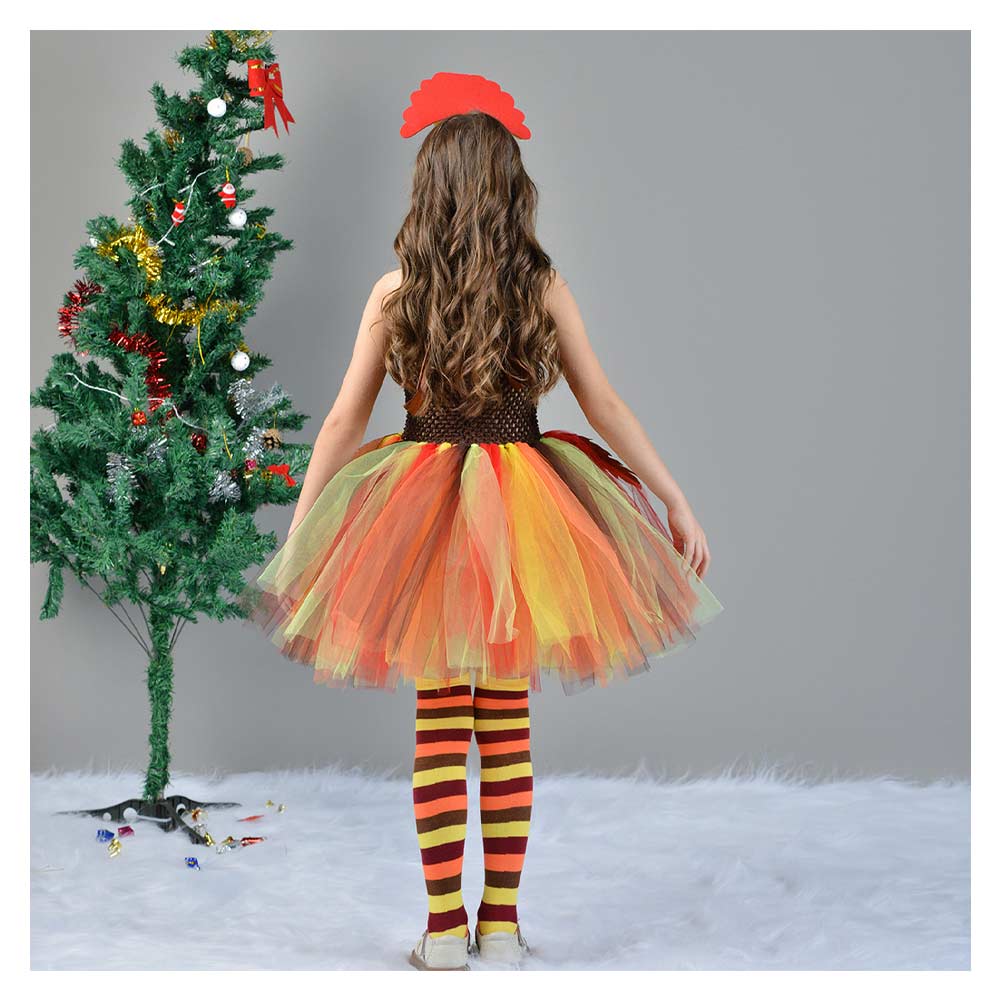 Kinder Mädchen tuitu Kleid Thanksgiving Truthahn Cosplay Kostüm Outfits Halloween Karneval Anzug