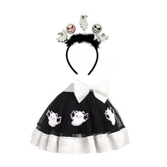 Kinder Mädchen tutu Kleid Cosplay Kostüm Outfits Halloween Karneval Anzug Geist Teufel Rock