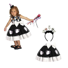 Kinder Mädchen tutu Kleid Cosplay Kostüm Outfits Halloween Karneval Anzug Geist Teufel Rock