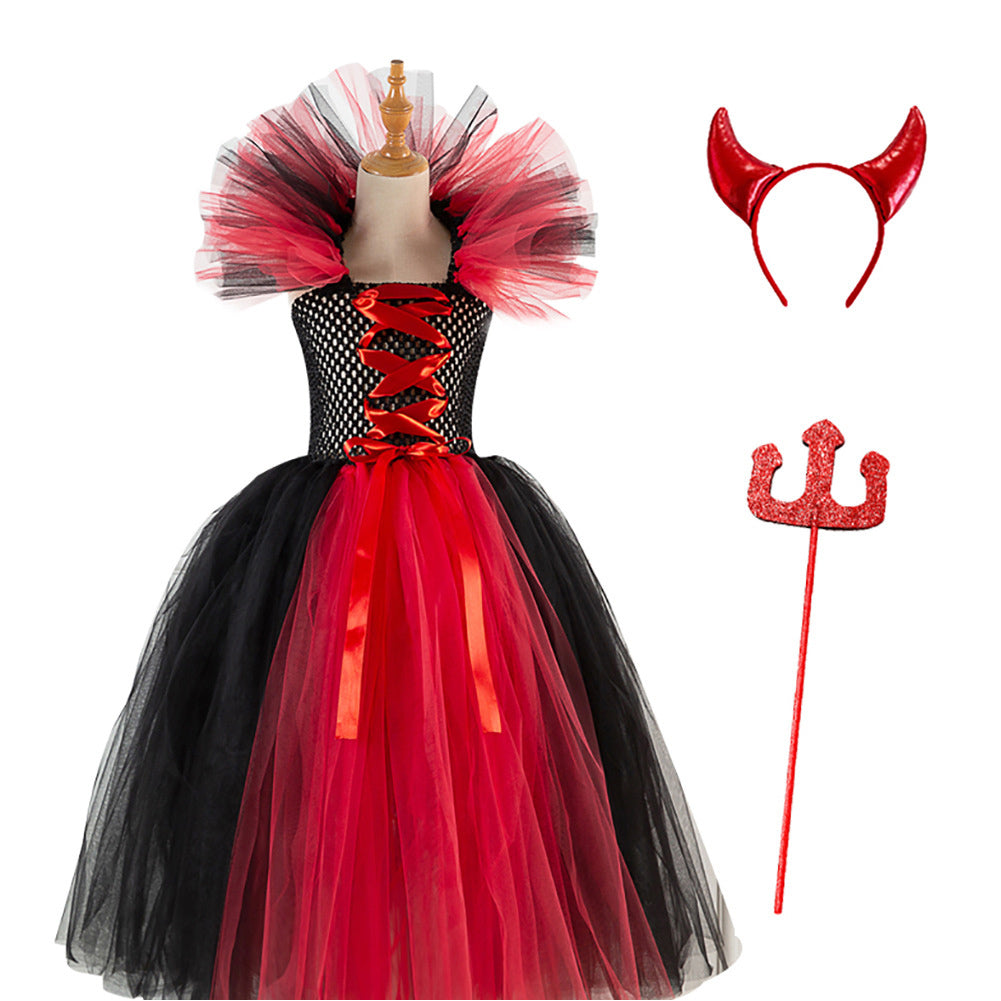 Kinder Mädchen tutu Kleid Cosplay Kostüm Outfits Halloween Karneval Anzug Hexenkostüm