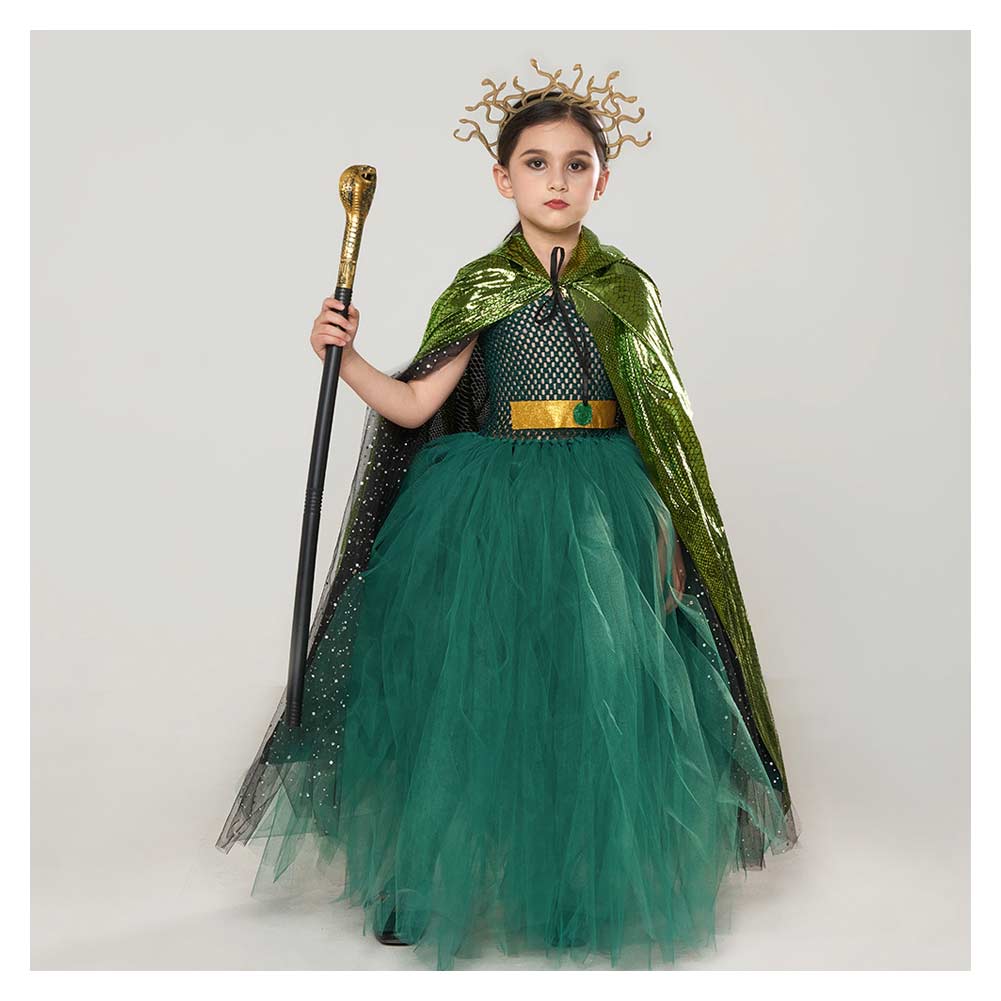 Kinder Mädchen tutu Kleid Cosplay Kostüm Outfits Halloween Karneval Anzug Medusa