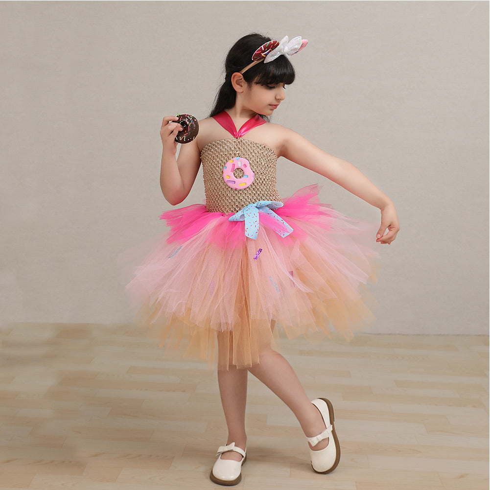 Kinder Mädchen tutu Kleid Cosplay Kostüm Outfits Halloween Karneval Anzug Sweet Donut