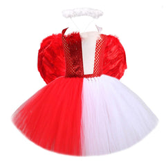 Kinder Mädchen tutu Kleid Engel Cosplay Kostüm Outfits Halloween Karneval Anzug