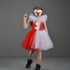 Kinder Mädchen tutu Kleid Horror Joker Cosplay Kostüm Outfits Halloween Karneval Anzug