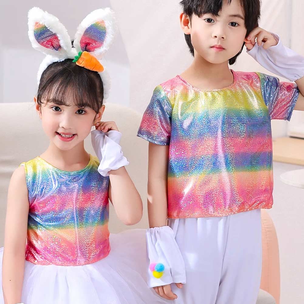 Kinder Mädchen tutu Kleid Regenbogen Kaninchen Set Cosplay Kostüm Outfits Halloween Karneval Anzug