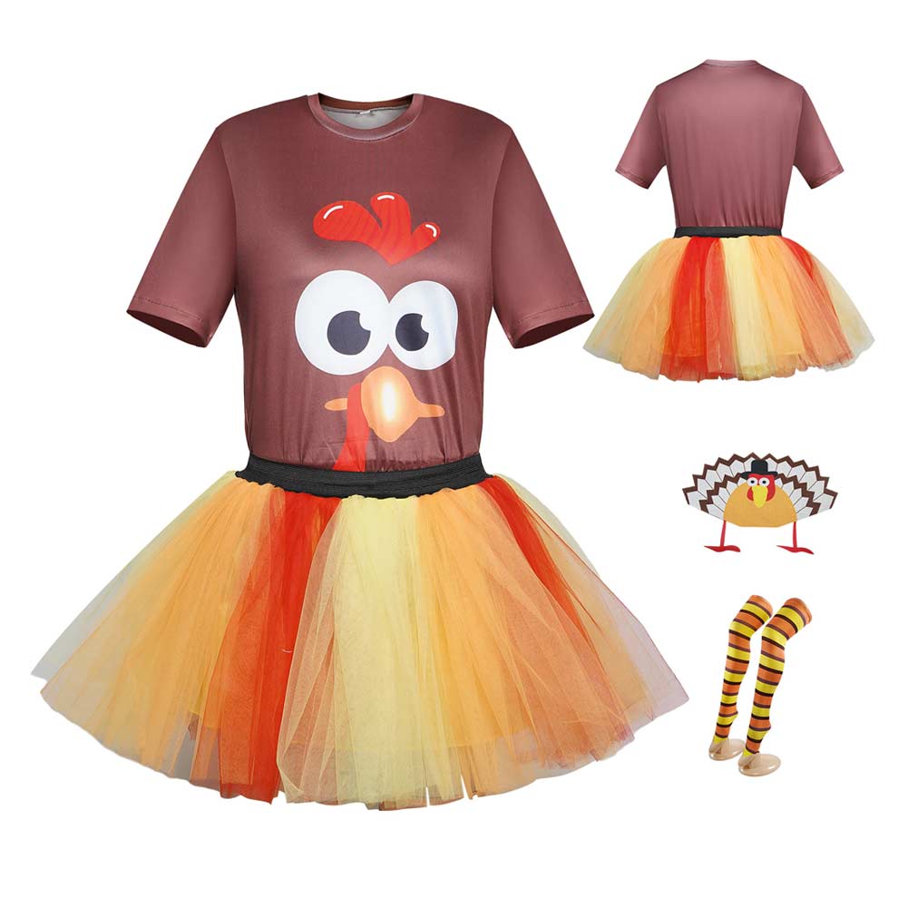 Kinder Mädchen tutu Kleid Thanksgiving Cosplay Kostüm Outfits Halloween Karneval Anzug Türkenkleid