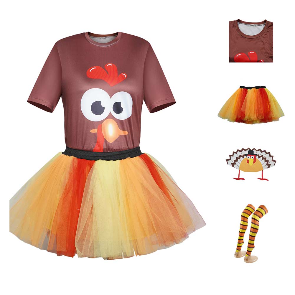 Kinder Mädchen tutu Kleid Thanksgiving Cosplay Kostüm Outfits Halloween Karneval Anzug Türkenkleid