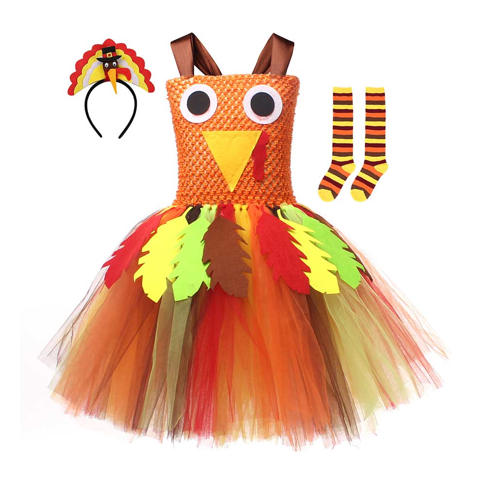 Kinder Mädchen tutu Kleid Thanksgiving Türkei Cosplay Kostüm Outfits Halloween Karneval Anzug