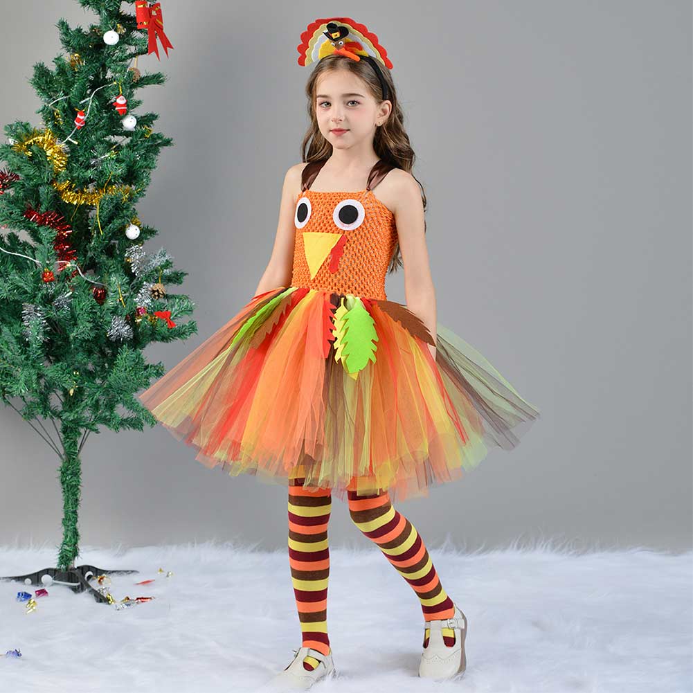 Kinder Mädchen tutu Kleid Thanksgiving Türkei Cosplay Kostüm Outfits Halloween Karneval Anzug