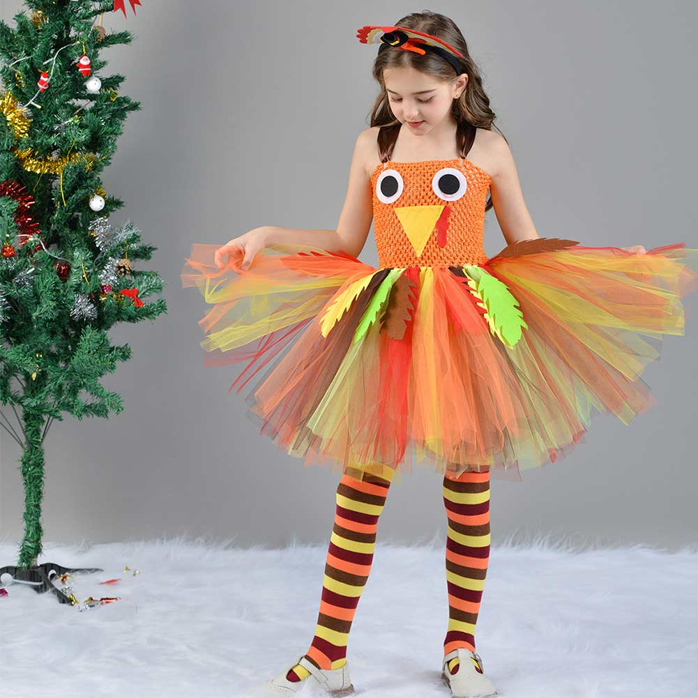 Kinder Mädchen tutu Kleid Thanksgiving Türkei Cosplay Kostüm Outfits Halloween Karneval Anzug