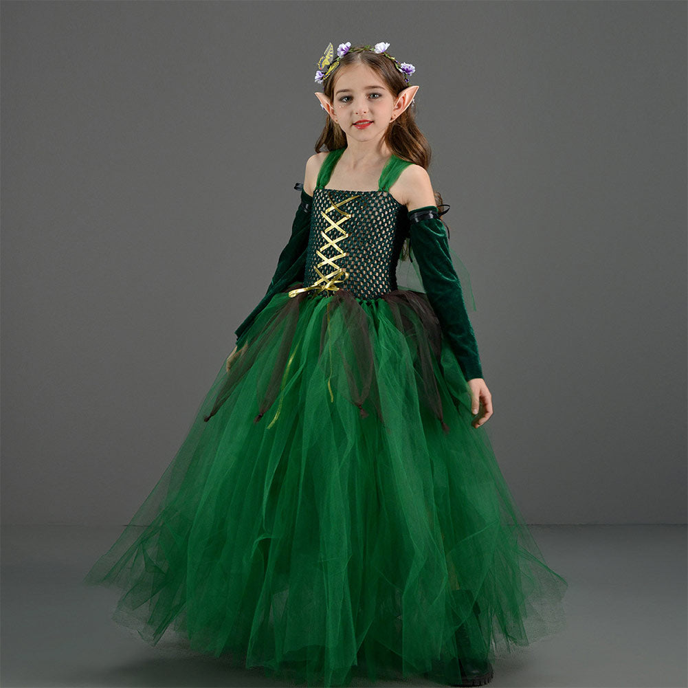 Kinder Mädchen Wald Elf tutu Kleid Cosplay Kostüm Kostüme Halloween Karneval Anzug