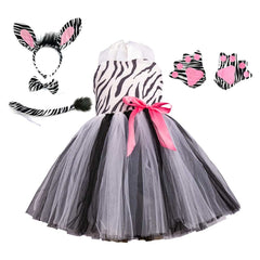 Kinder Mädchen Zebra tutu Kleid Cosplay Kostüm Outfits Halloween Karneval Anzug