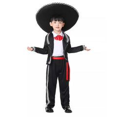 Kinder Mexikanischer Ethno-Stil Halloween Cosplay Kostüm Set