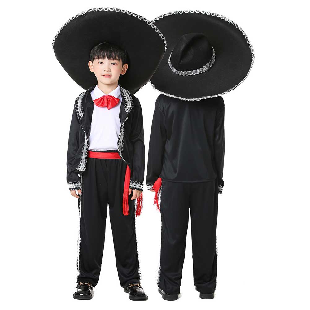 Kinder Mexikanischer Ethno-Stil Halloween Cosplay Kostüm Set