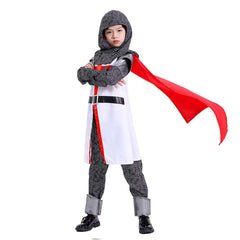 Kinder Mittelalterlicher Kreuzritter Templer Ritter Cosplay Kostüm Outfits Halloween Karneval Anzug