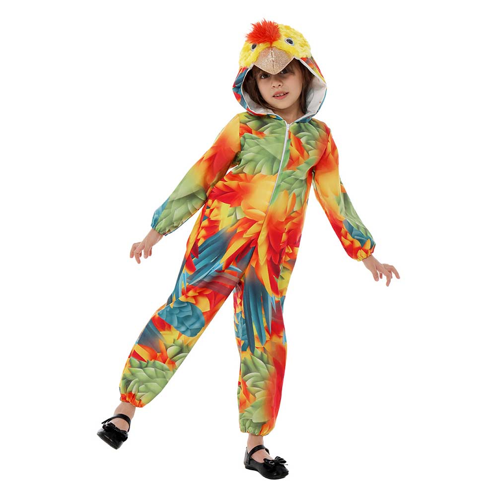 Kinder Papagei Rollenspiel Tier Cosplay Kostüm Outfits Halloween Karneval Anzug Jumpsuit