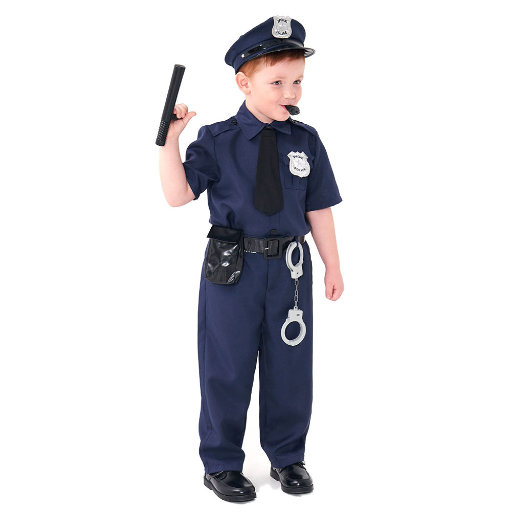 Kinder Polizei Berufsuniform Cosplay Kostüm Outfits Halloween Karneval Anzug