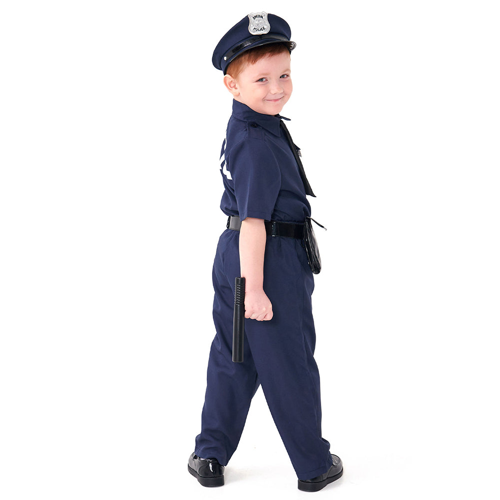 Kinder Polizei Berufsuniform Cosplay Kostüm Outfits Halloween Karneval Anzug