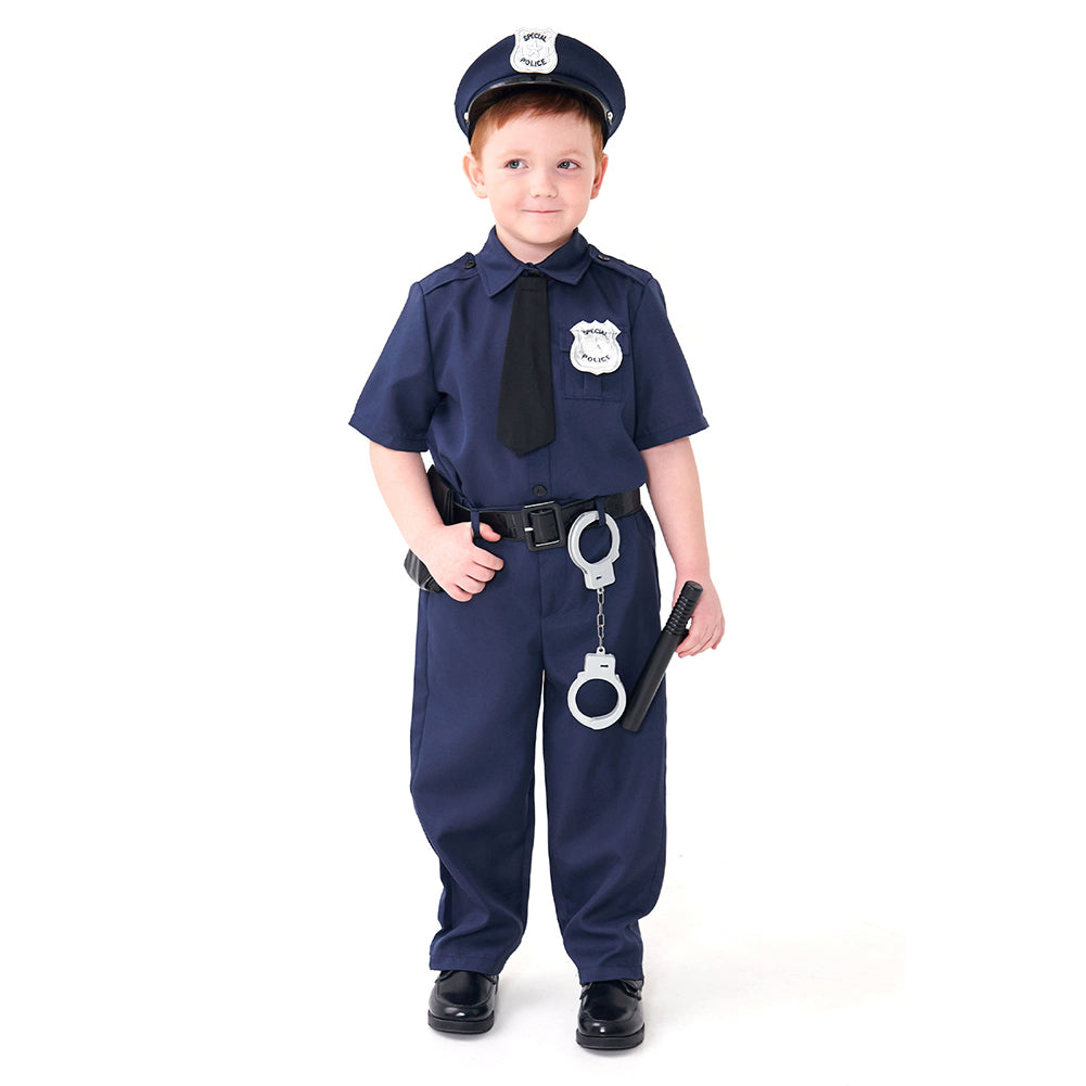 Kinder Polizei Berufsuniform Cosplay Kostüm Outfits Halloween Karneval Anzug