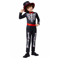 Kinder Tag der Toten Jumpsuit Cosplay Kostüm Outfits Halloween Karneval Anzug