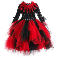 Kinder Vampirhexe Cosplay Kinderkleidung Performance Kleid Cosplay Kostüm Outfits Halloween Karneval Anzug