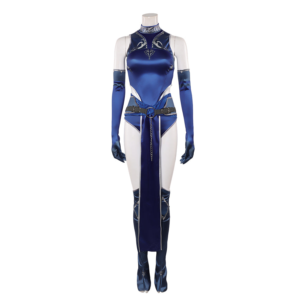 Kitana blau Jumpsuit Mortal Kombat 1 Kitana Cosplay Outfit