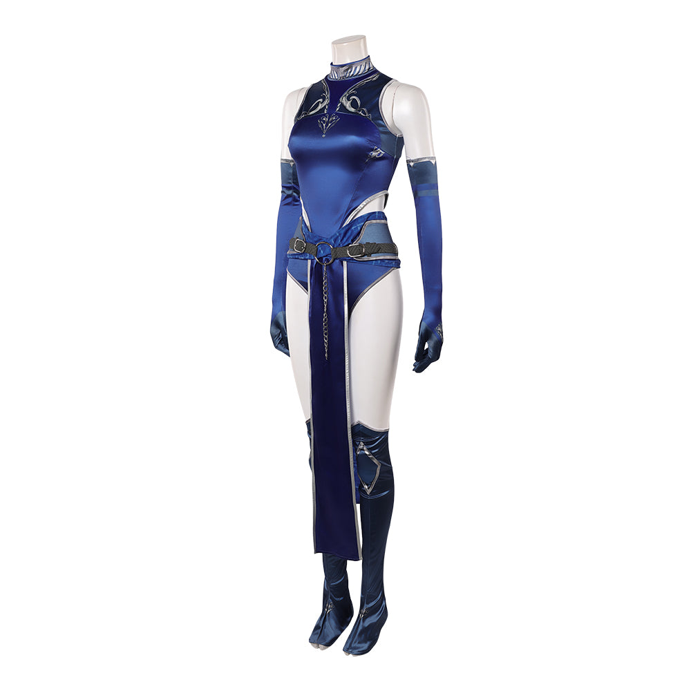 Kitana blau Jumpsuit Mortal Kombat 1 Kitana Cosplay Outfit